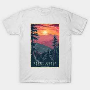 Great Smoky Mountains national park travel poster T-Shirt